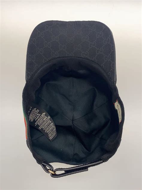 GUCCI Cap Free Polyester Black Total Pattern Mens 200035 .